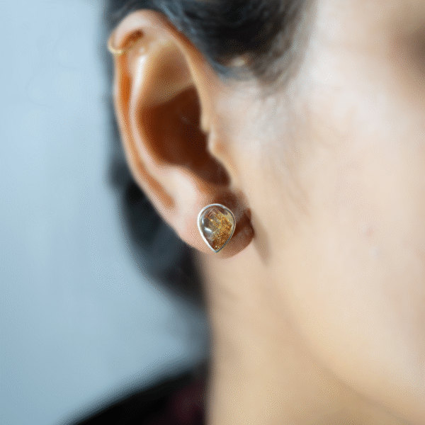 Golden Rutile in Silver