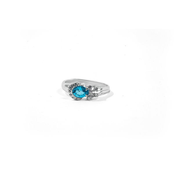 Blue Topaz with CZ in silver
